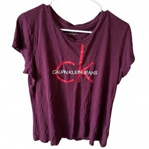 Calvin Klein Jeans Women's Short Sleeve Tee in Purple
